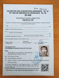 Sri Lanka Motor Car Ordinance Driving Permit